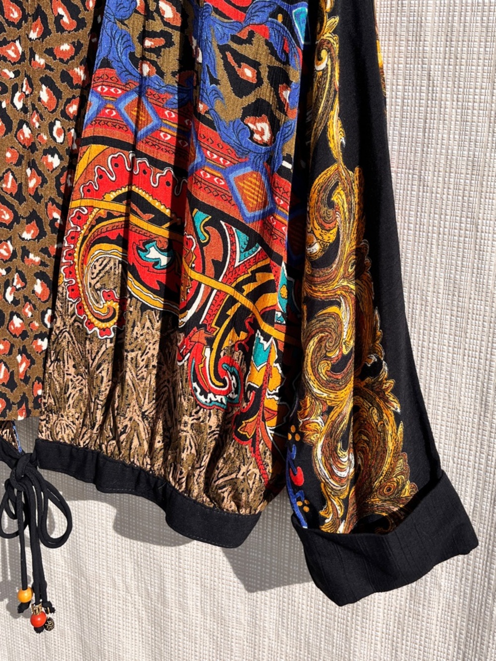 Vintage 90s Whimsigoth Baroque Print Shirt Carole Little Romantic Art to Wear - Picture 12 of 15